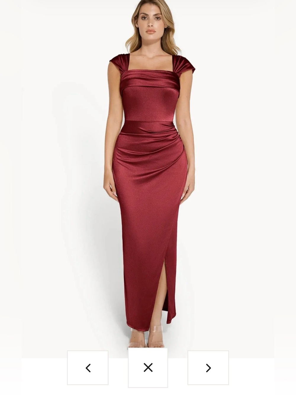 NWT Popilush Size XL Shapewear Off Shoulder Shine Ruched Sculpting Maxi Dress